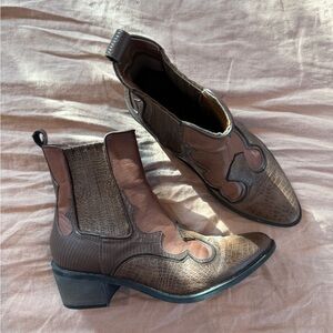 Anthropologie Coconut western booties